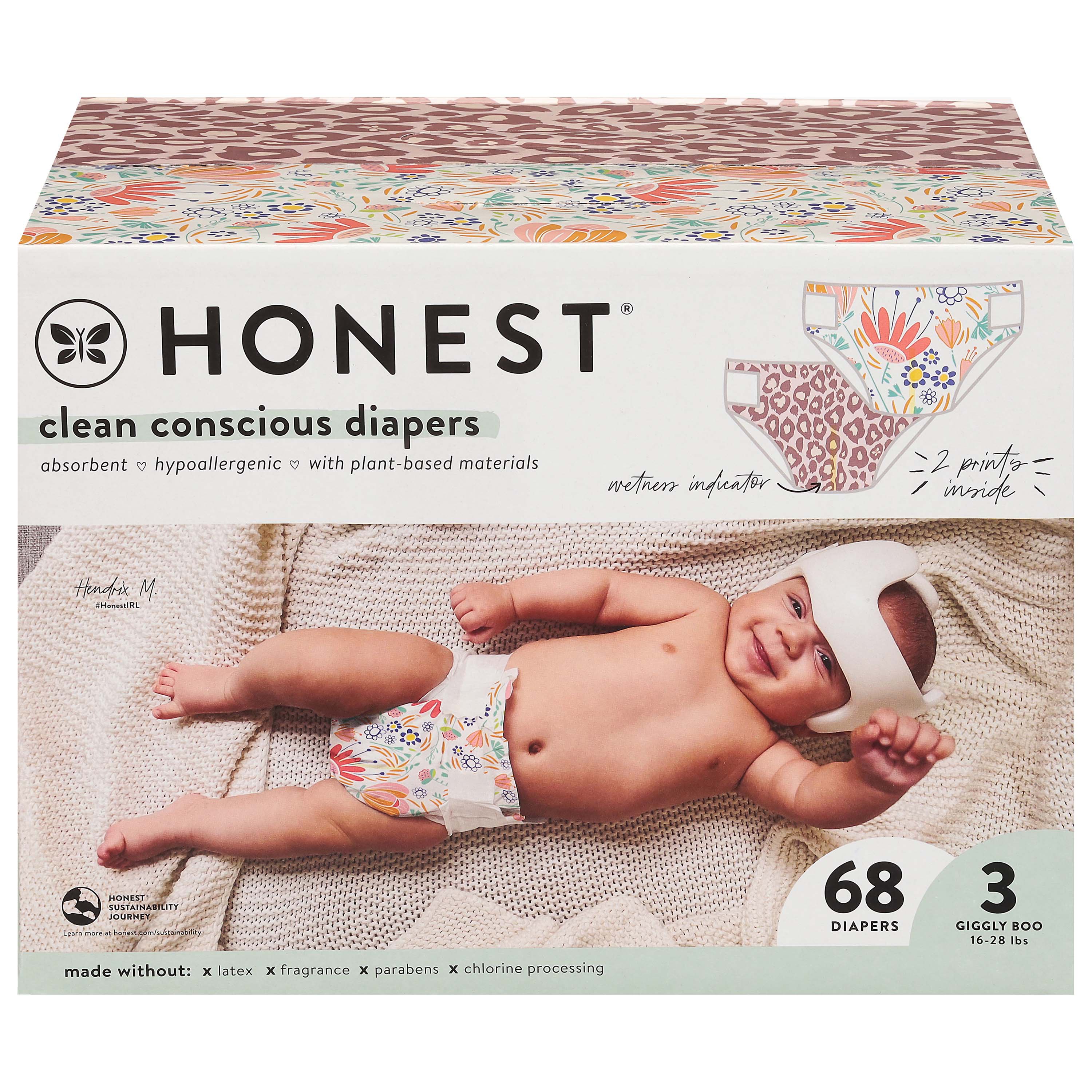 The Honest Company Rose Blossom + Strawberries Diapers 68 ct ...