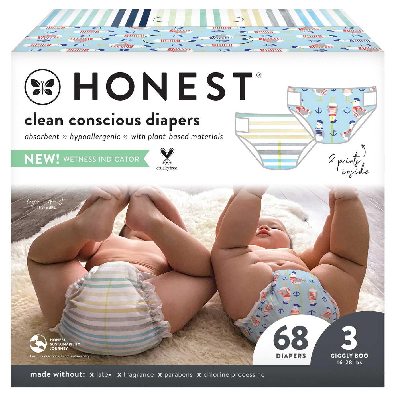 The Honest Company Clean Conscious Diapers Club Box - Size 3, 2 Print Pack; image 1 of 9