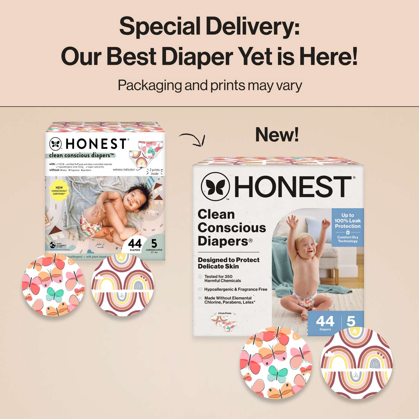 The Honest Company Clean Conscious Diapers Club Box Size 5, 2 Print