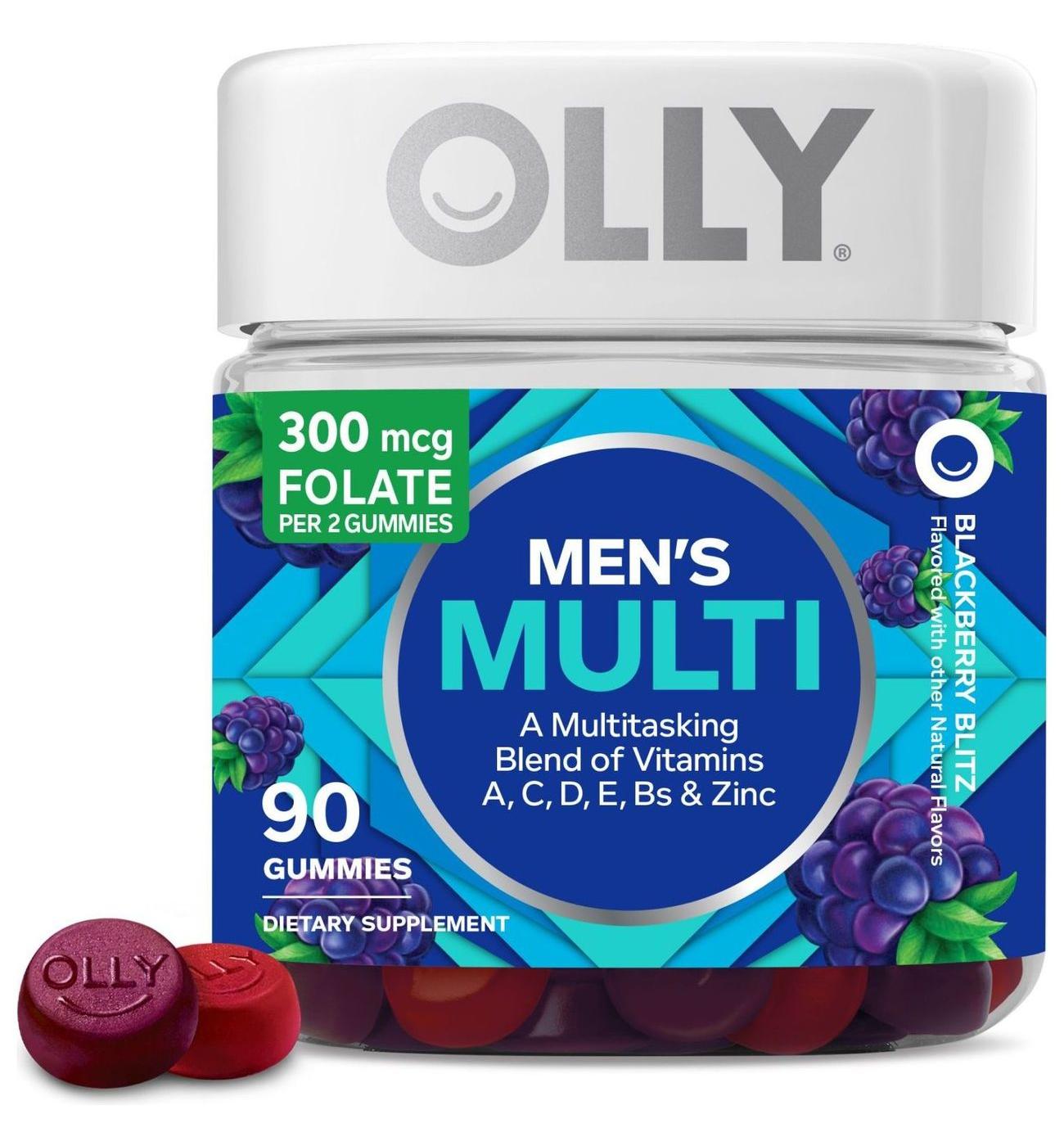 OLLY Men's Multivitamin Wellness Support Gummies - Blackberry; image 1 of 5