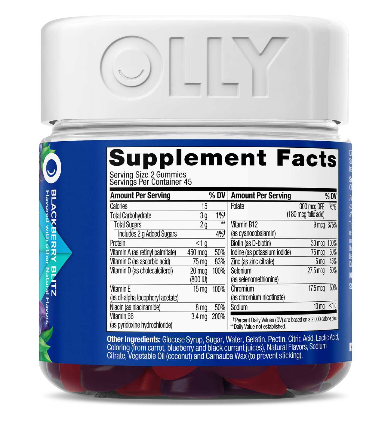 OLLY Men's Multivitamin Wellness Support Gummies - Blackberry; image 2 of 5