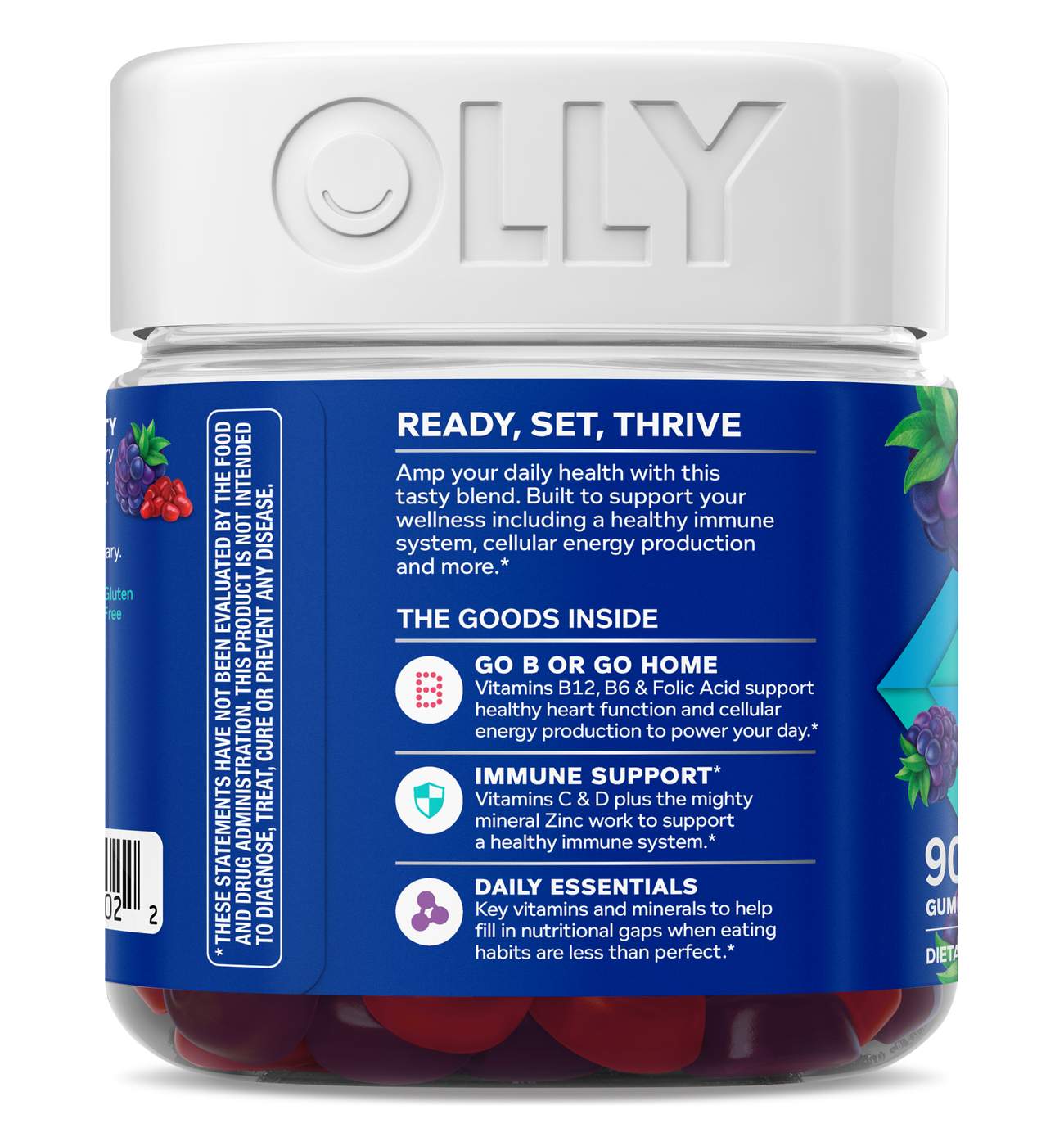 OLLY Men's Multivitamin Wellness Support Gummies - Blackberry; image 3 of 5
