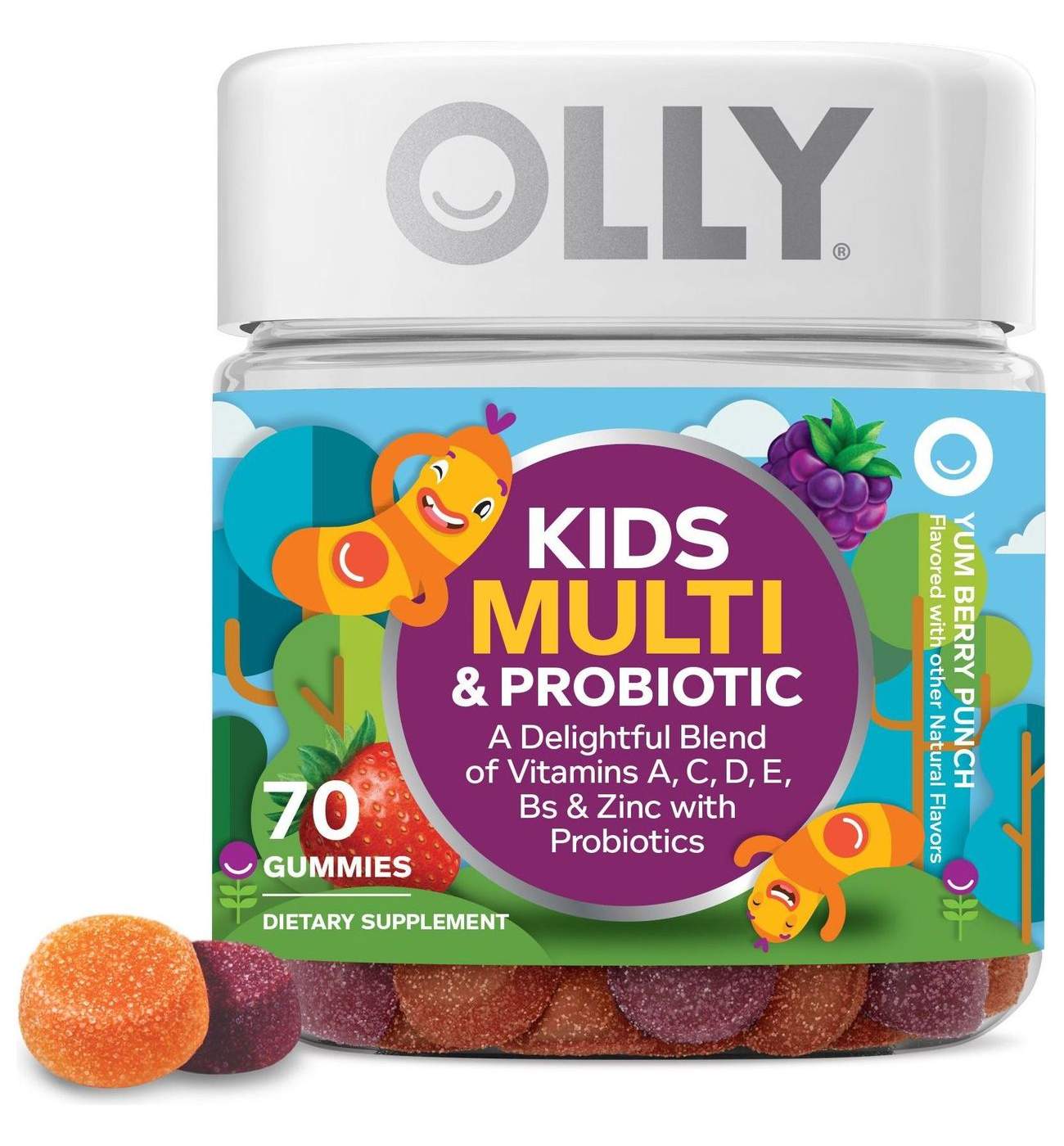 OLLY Kids Multivitamin & Probiotic Digestive Gummies - Berry; image 1 of 4