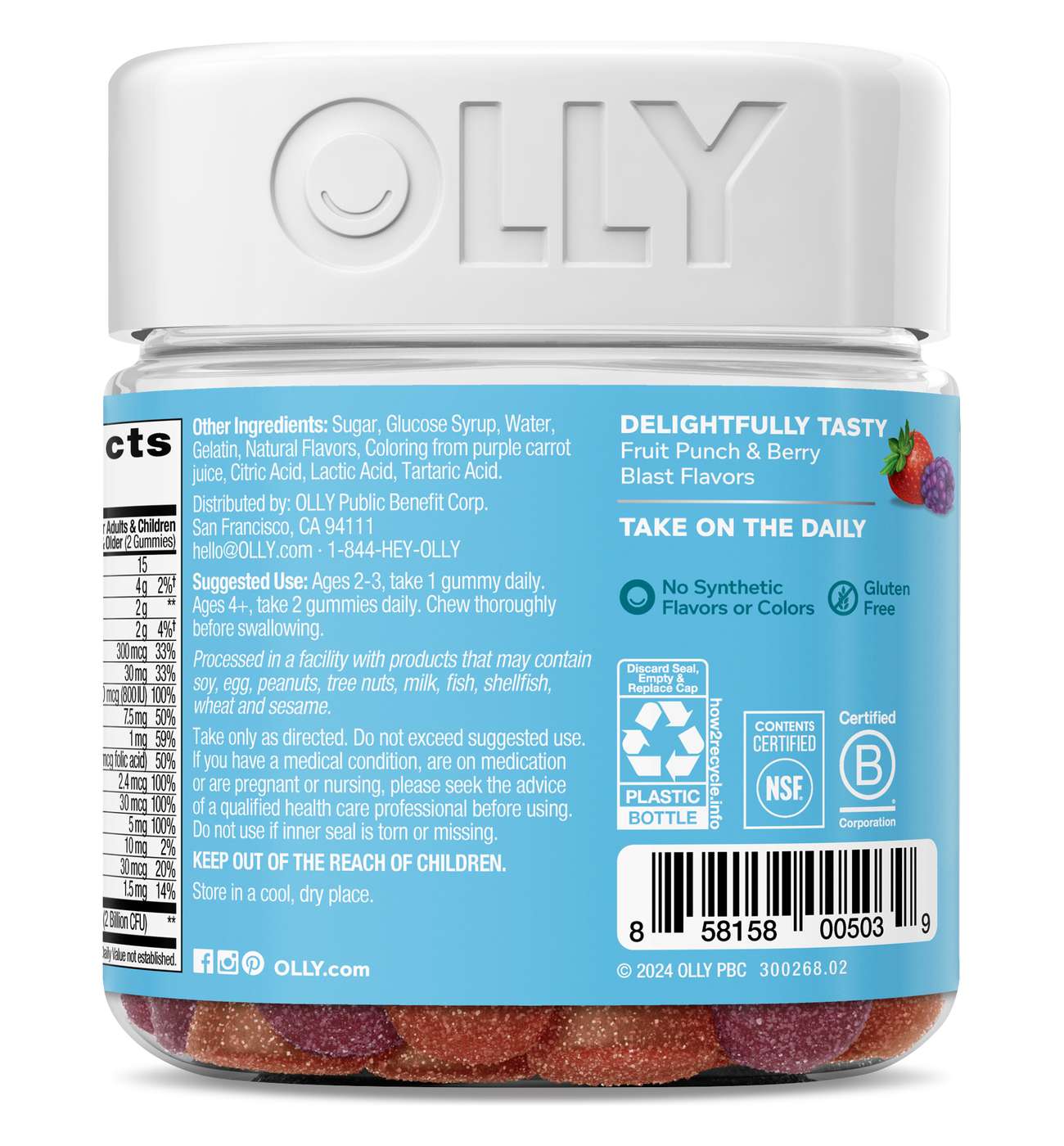 OLLY Kids Multivitamin & Probiotic Digestive Gummies - Berry; image 2 of 4