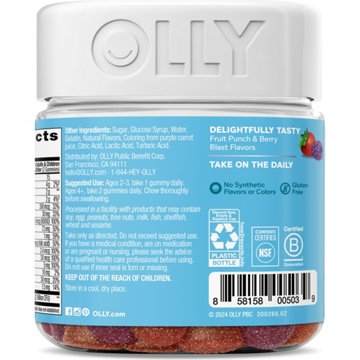 OLLY Kids Multivitamin & Probiotic Digestive Gummies - Berry, 70 ct
