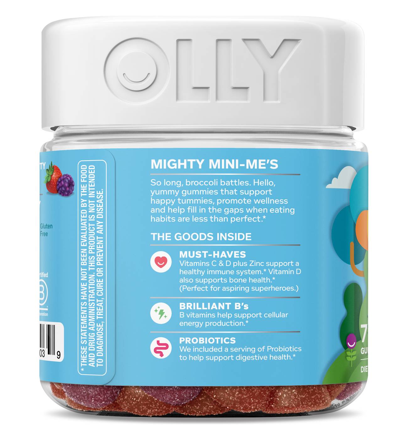 OLLY Kids Multivitamin & Probiotic Digestive Gummies - Berry; image 3 of 4