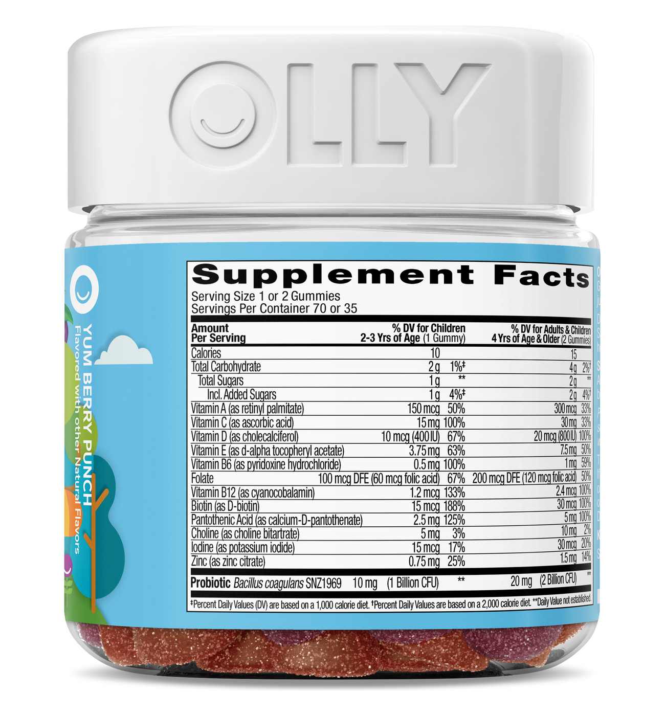 OLLY Kids Multivitamin & Probiotic Digestive Gummies - Berry; image 4 of 4