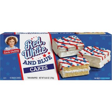 Little Debbie Red White & Blue Vanilla Snack Cakes, 10 ct