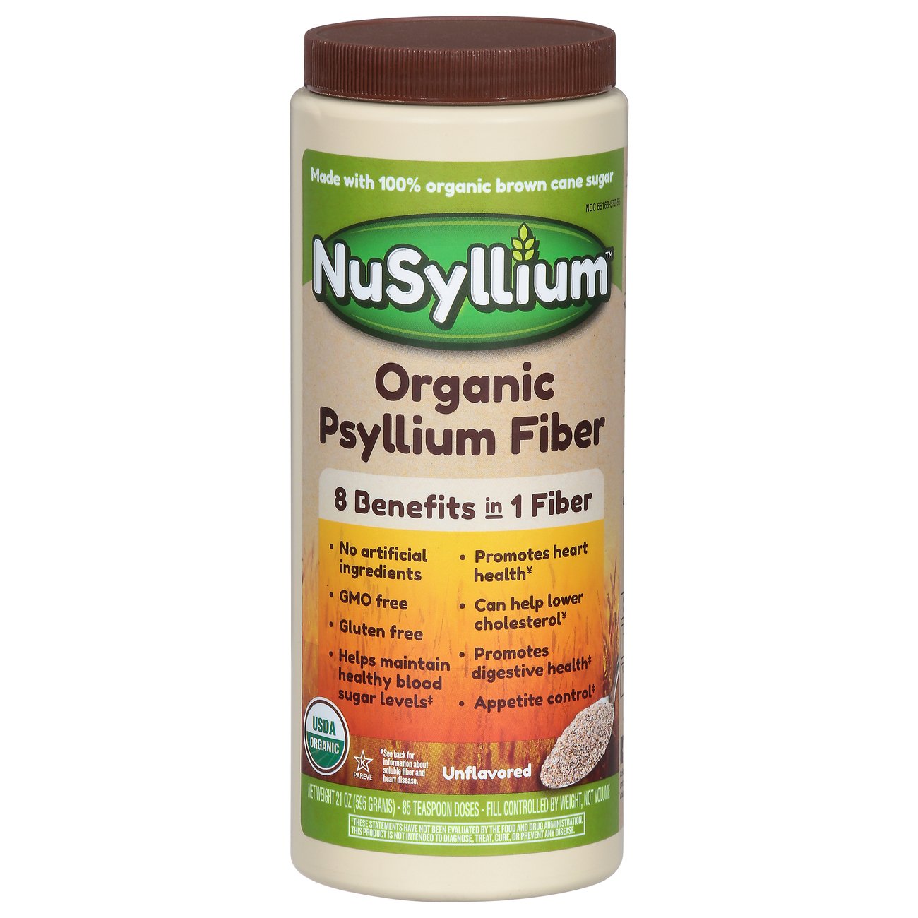 NuSyllium Organic Fiber Unflavored, 21 oz