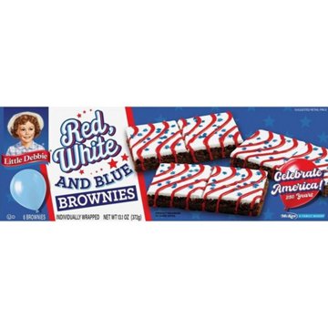 Little Debbie Red White & Blue Iced Brownies, 6 ct