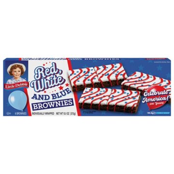 Little Debbie Red White & Blue Iced Brownies, 6 ct