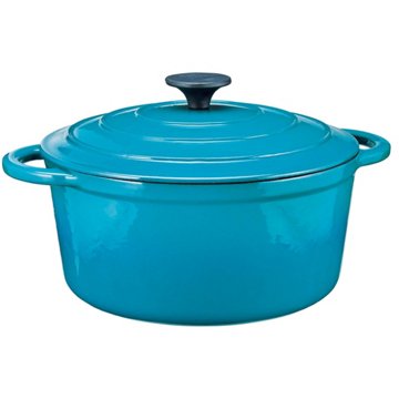 Cocinaware Enamel Cast Iron Dutch Oven – Aqua Blue, 5.2 qt