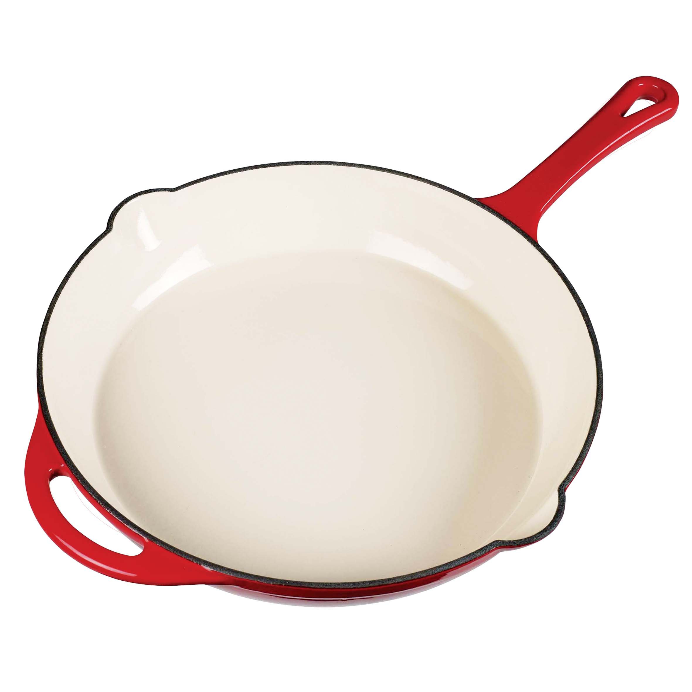 Cookpro 447 Cast Iron Enameled Skillet Cookware Set, Red, 1 - Fred