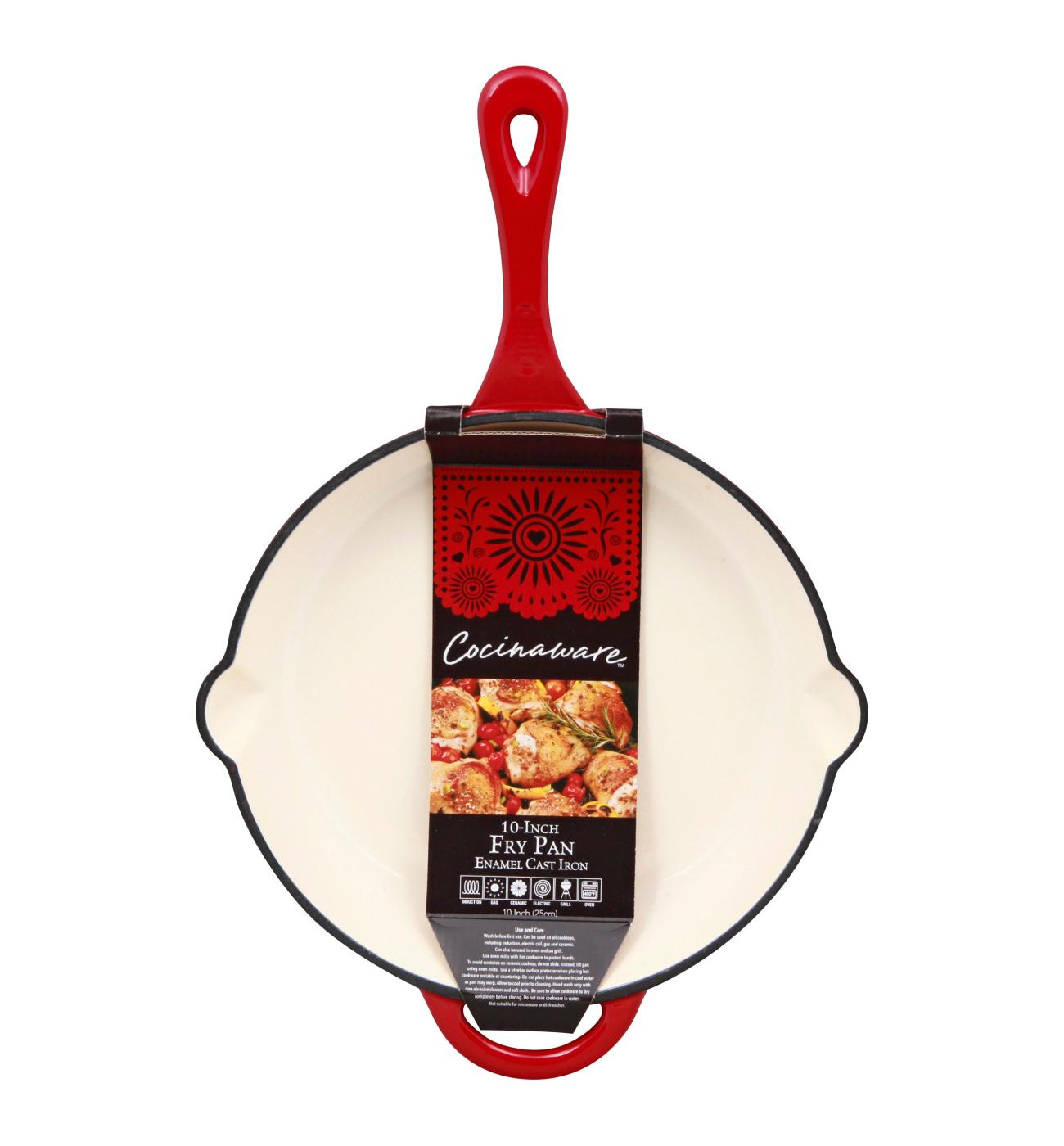 Enameled Cast Iron 8 Fry Pan - Red – Eco + Chef Kitchen