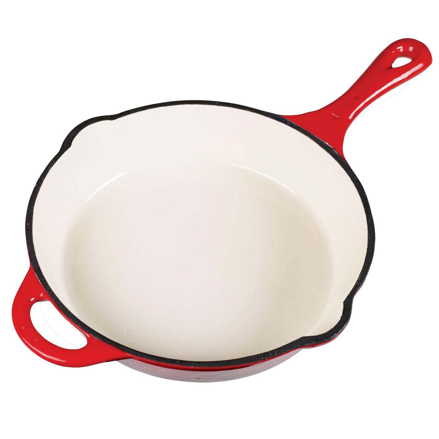 Bella Red Enameled Cast Iron Skillet/Frying Pan 7 3/4 Double Pour