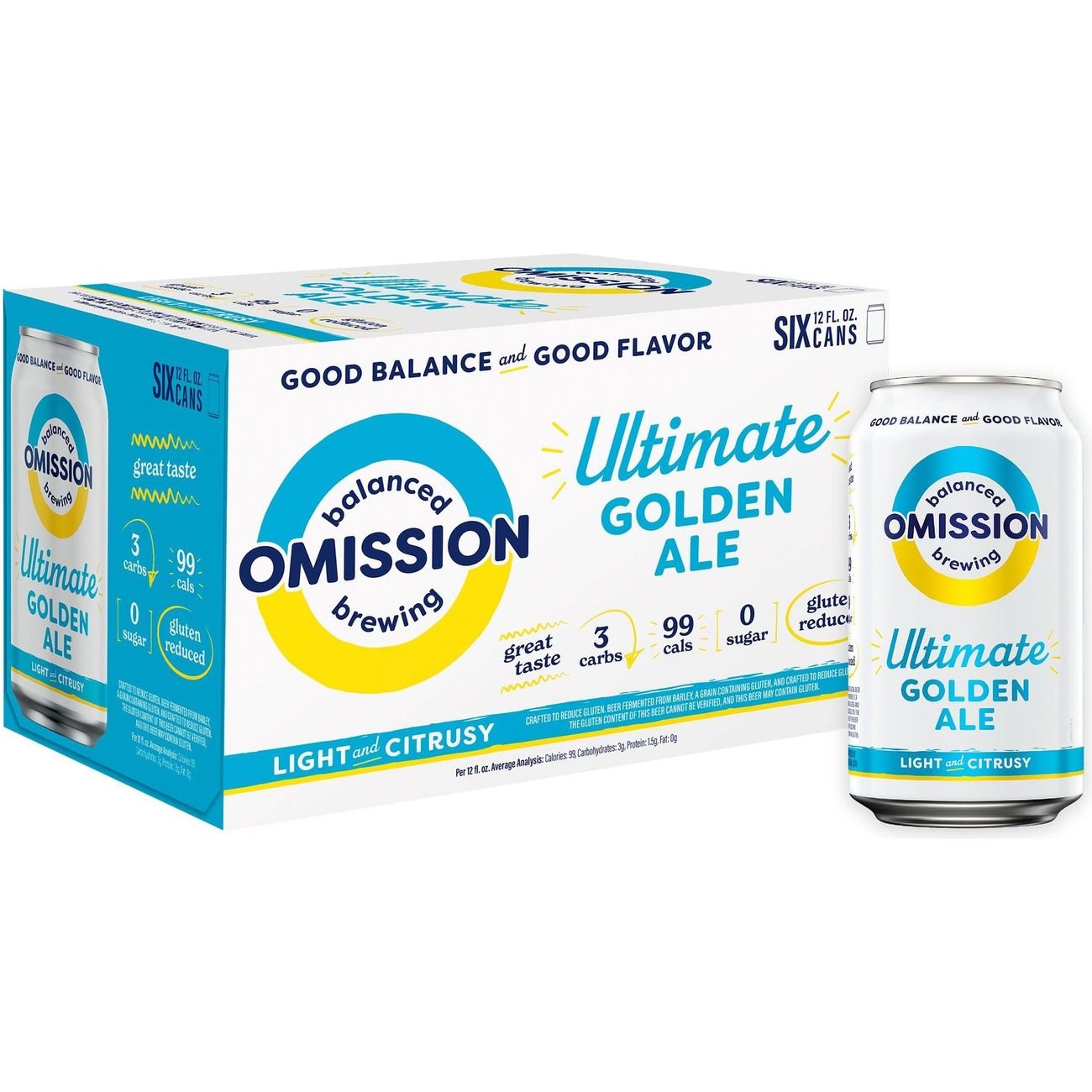 Widmer Brothers Omission Ultimate Light Golden Ale Craft Beer 6 pk