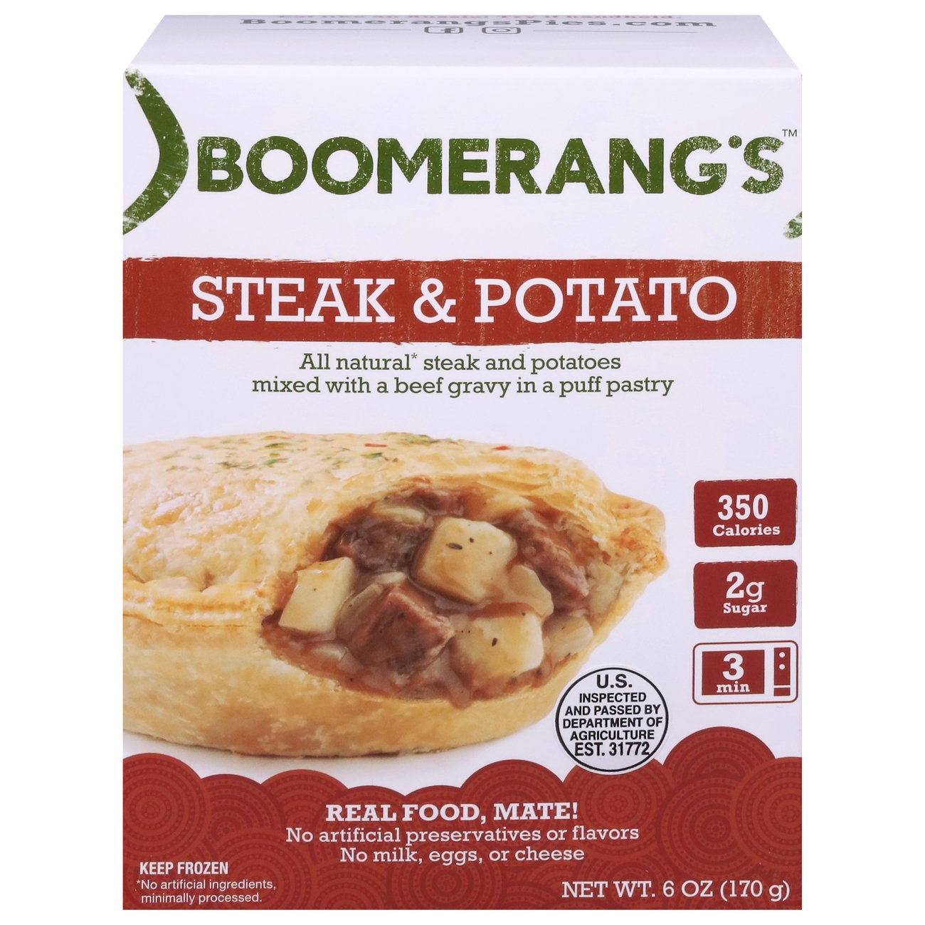 Boomerang's Steak & Potato Pie Meat Pies