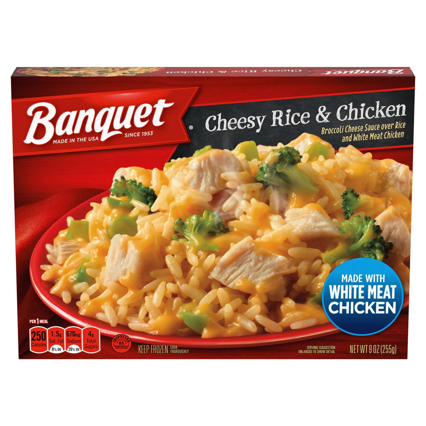Banquet Cheesy Rice & Chicken Frozen Meal; image 1 of 4