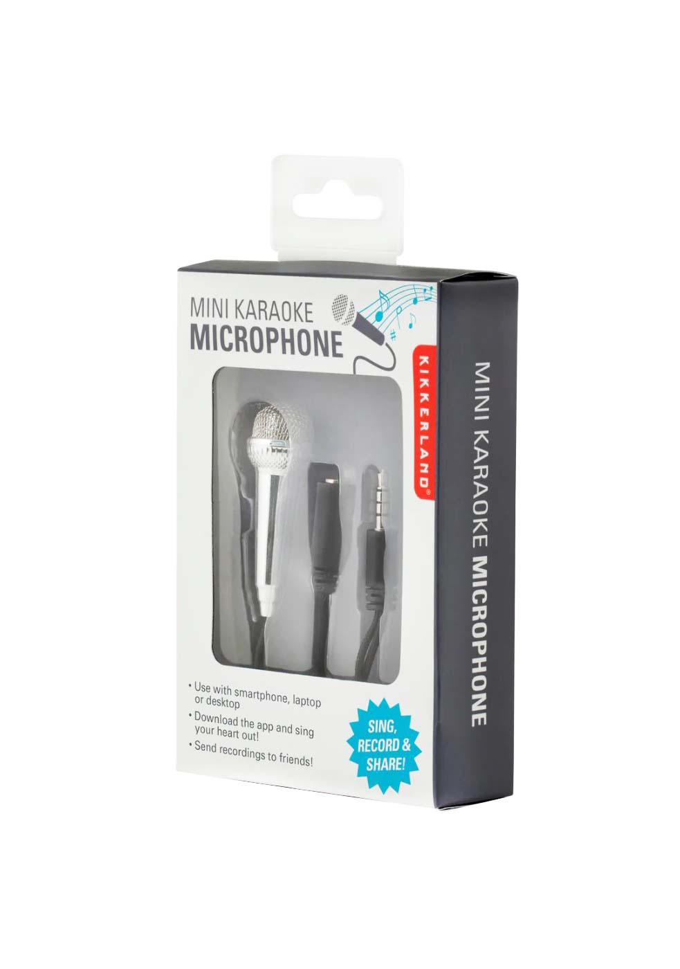 Kikkerland Mini Karaoke Microphone Silver Shop Speakers at HEB