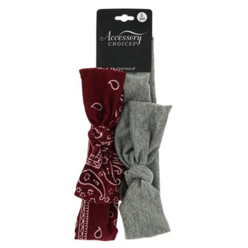 Accessory Choices Duo Print Solid Headwraps, 2 ct