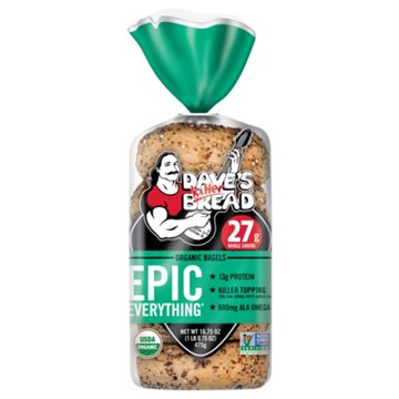 Dave's Killer Bread Epic Everything 13g Protein Organic Bagels, 5 ct