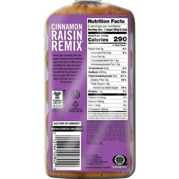 Dave's Killer Bread Cinnamon Raisin Remix 12g Protein Organic Bagels, 5 ct