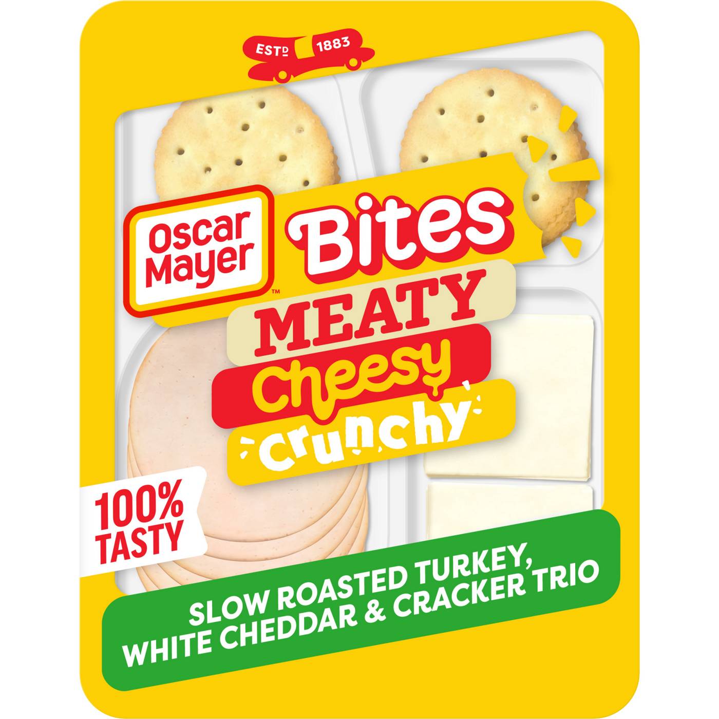 Oscar Mayer Bites Snack Tray - Slow Roasted Turkey, White Cheddar & Crackers Trio; image 1 of 7