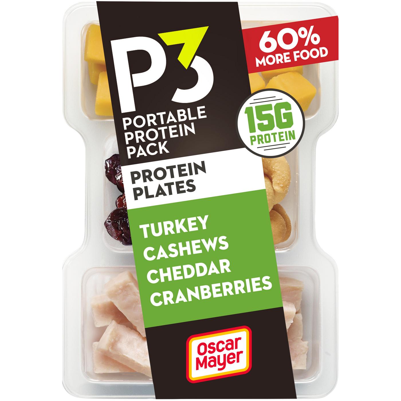 P3 Portable Protein Pack Protein Plates Snack Tray - Turkey, Cashews, Cheddar & Cranberries; image 1 of 4