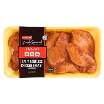H-E-B Simply Seasoned Boneless Split Chicken Breasts - BBQ 
