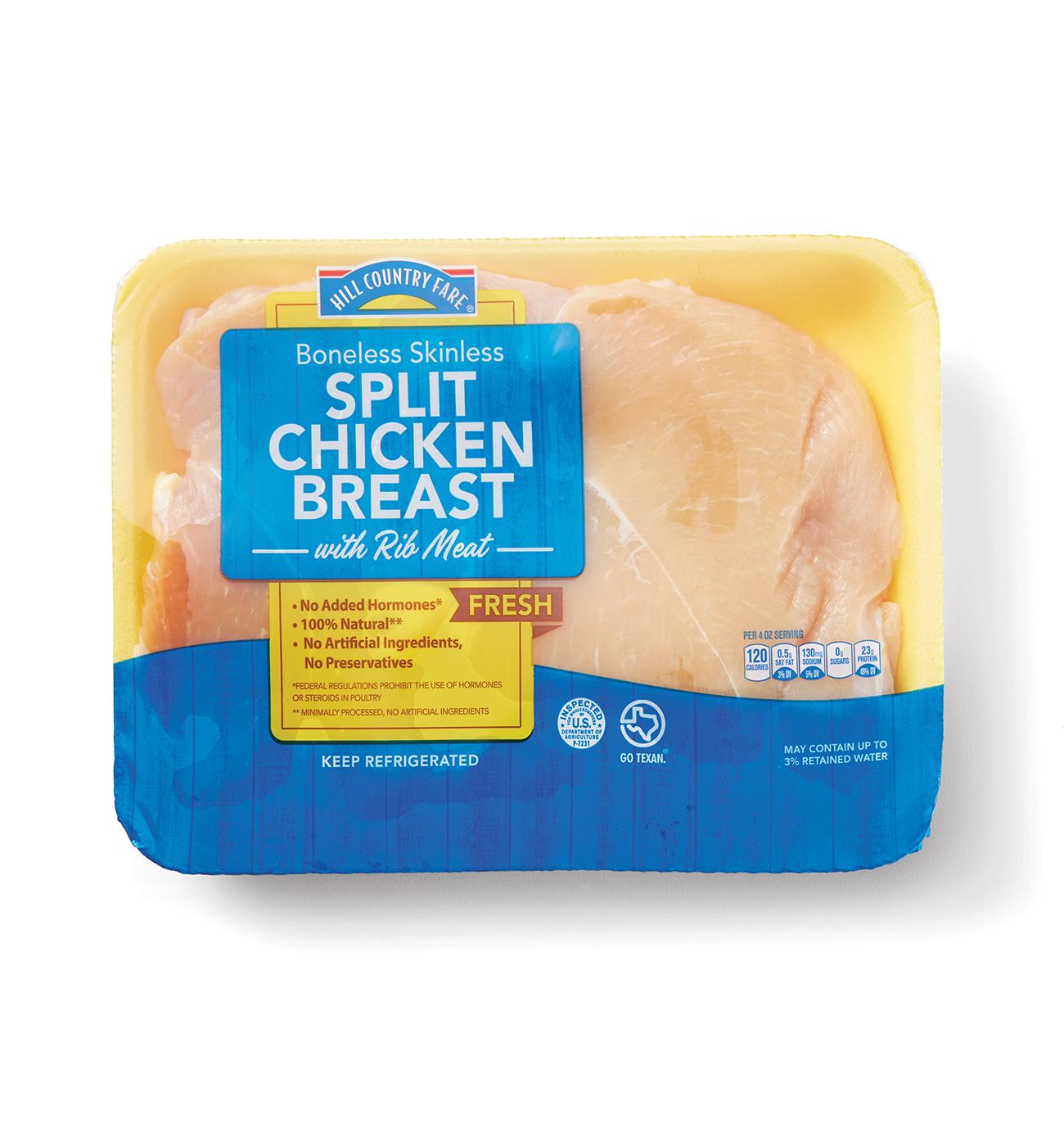 Hill Country Fare Boneless Skinless Split Chicken Breast; image 1 of 4