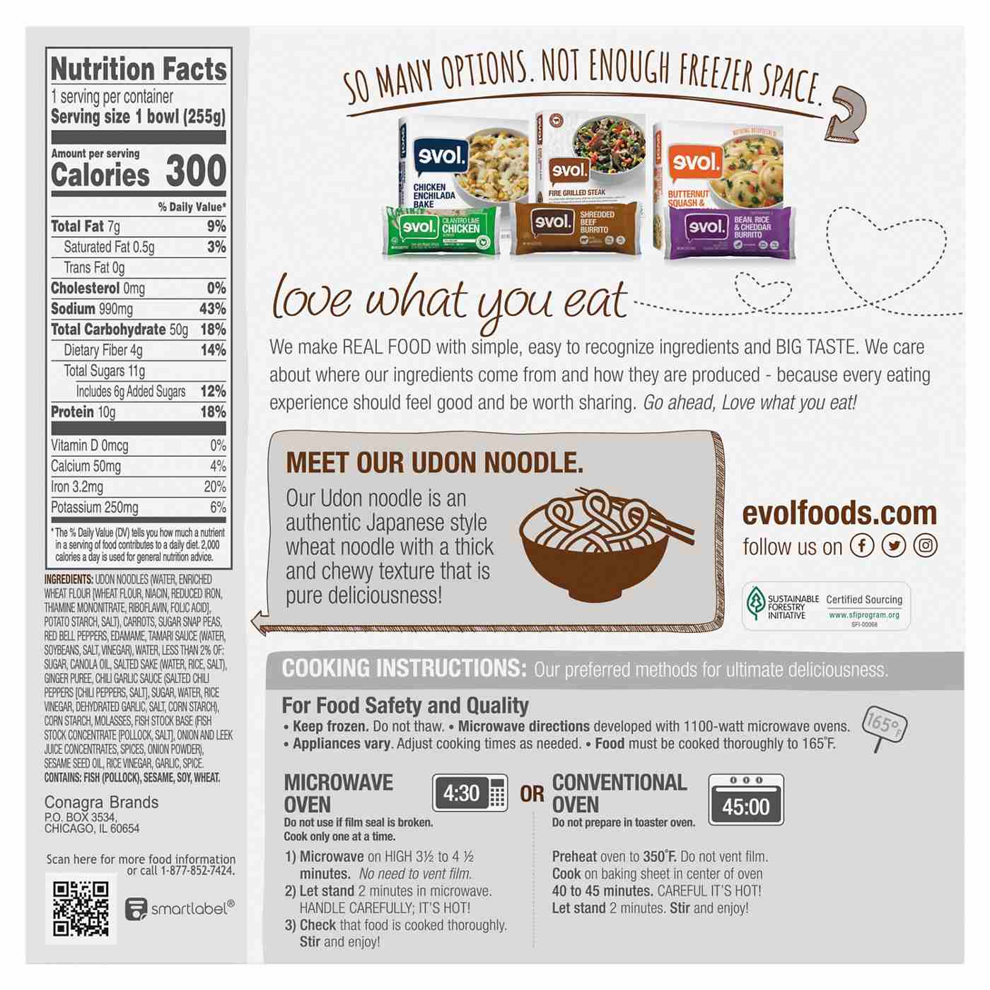 Evol Ginger Soy Udon Noodles Frozen Meal Shop Entrees & sides at HEB