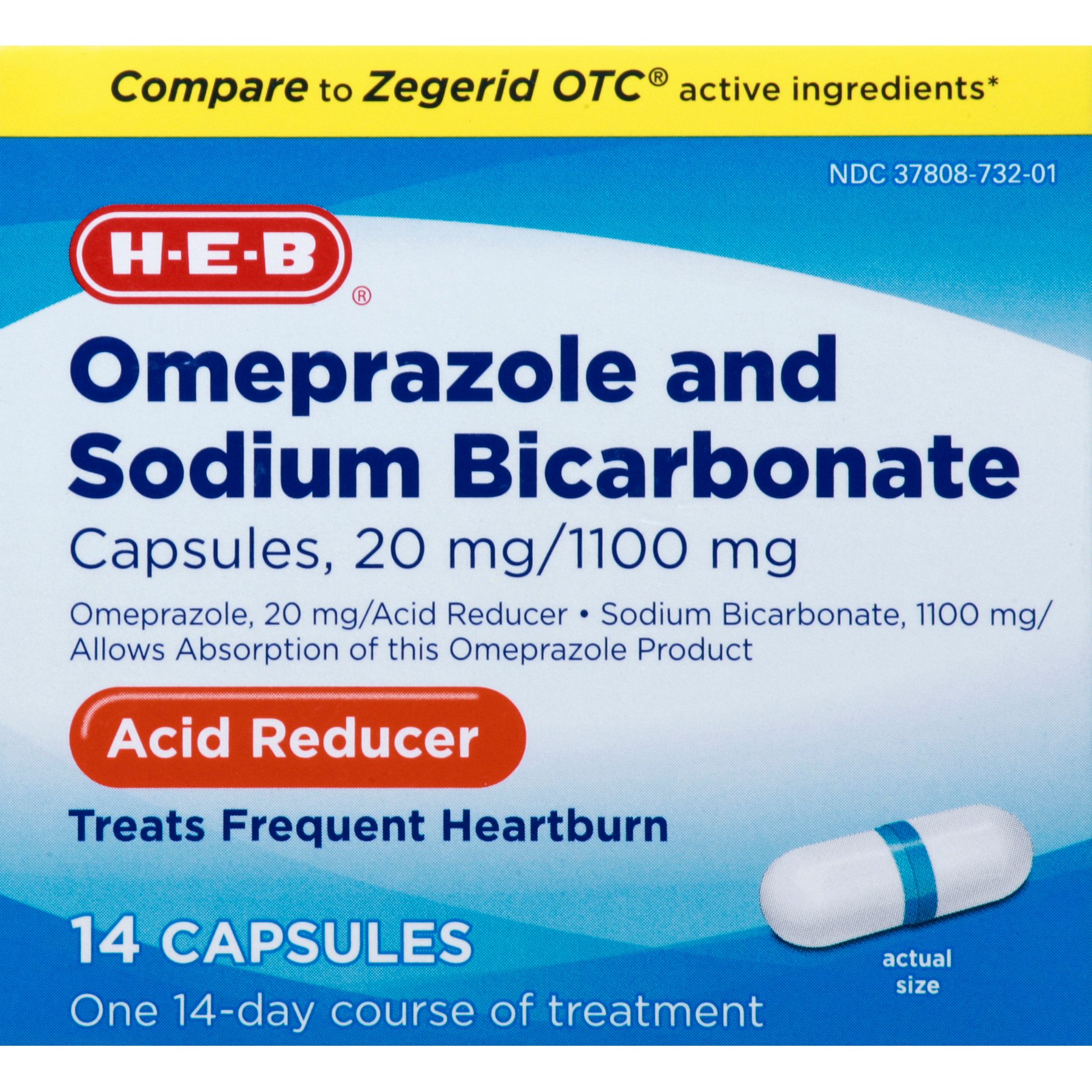 HEB Omeprazole and Sodium Bicarbonate 20 mg Acid Reducer Capsules Shop Digestion & Nausea at