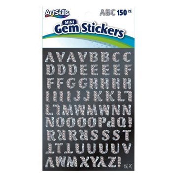 ArtSkills Mini Silver Letter Gem Stickers, 150 pc