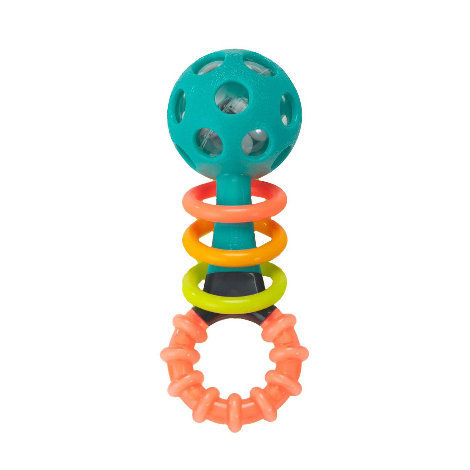 for Ages Newborn and Up Developmental Toy with High Contrast Colors Soft Plastic Sassy Peek-a-Boo Beads Rattle Flexible 