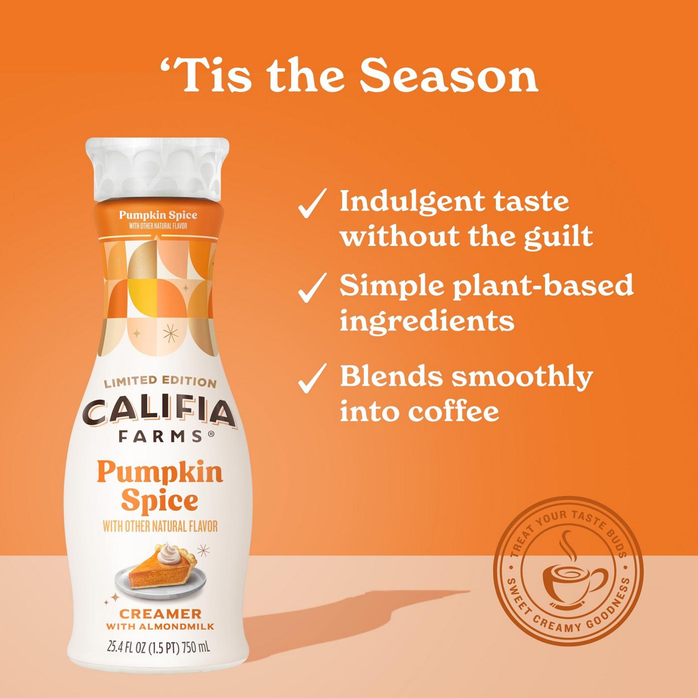Califia Farms Pumpkin Spice Almond Milk Liquid Coffee Creamer; image 2 of 2