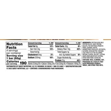 Quest 21g Protein Bars - Chocolate Chip Cookie Dough