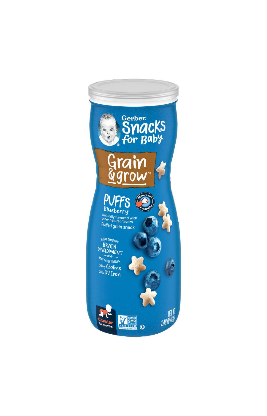 Gerber Snacks for Baby Grain & Grow Puffs - Blueberry; image 1 of 8