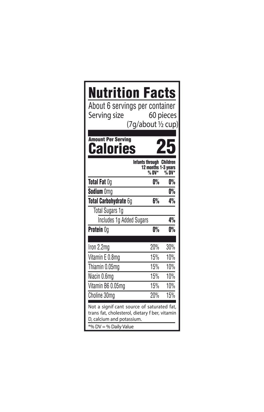 Baby puffs sale nutrition facts