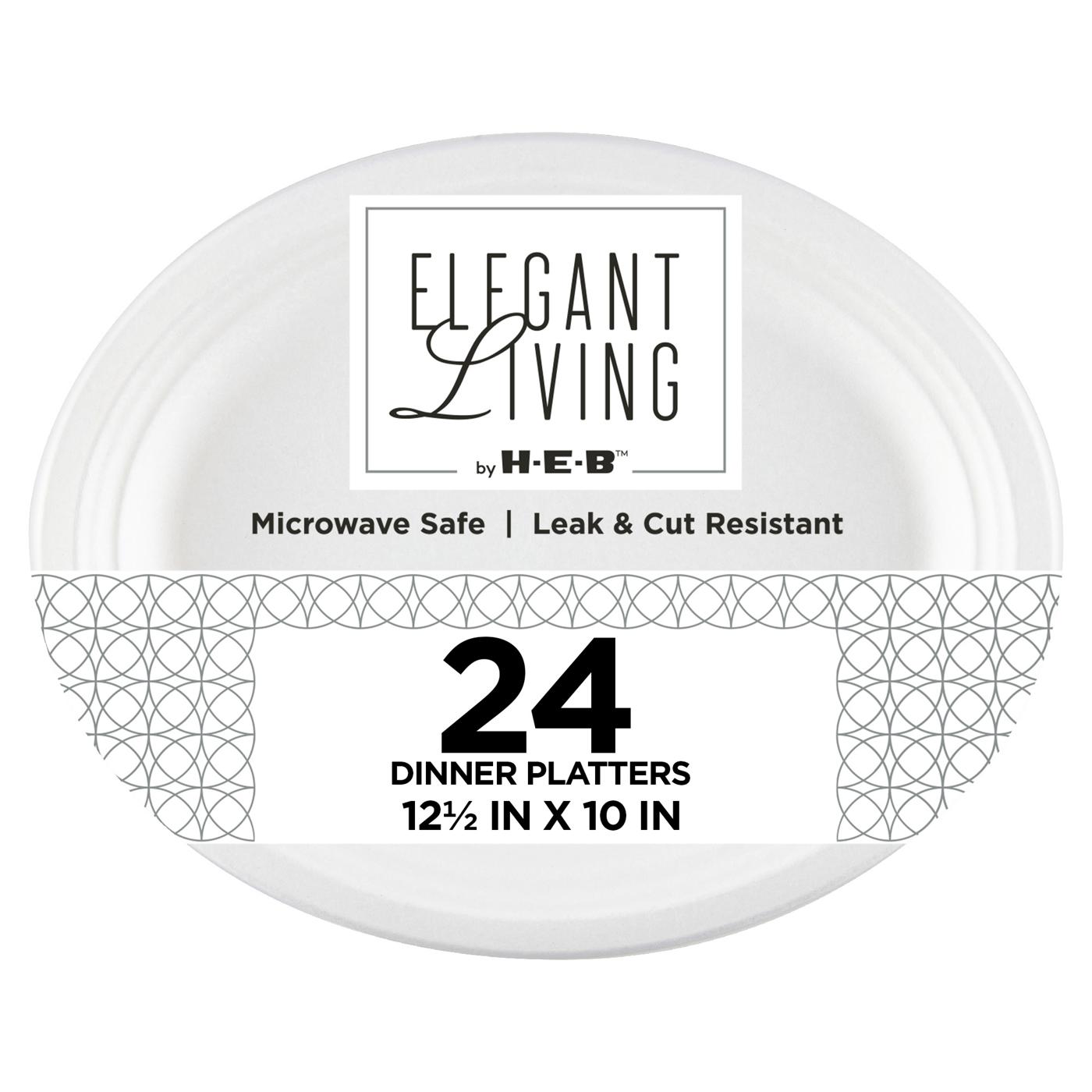 Elegant Living by H-E-B Oval Paper Platters; image 1 of 4
