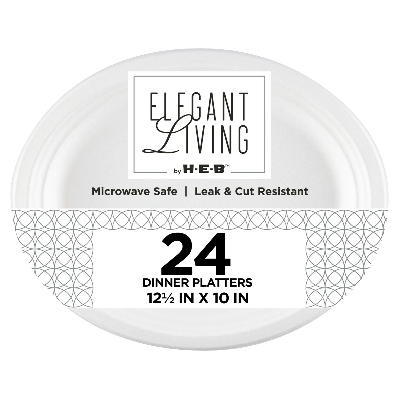 Elegant Living by H-E-B Oval Paper Platters; image 1 of 4