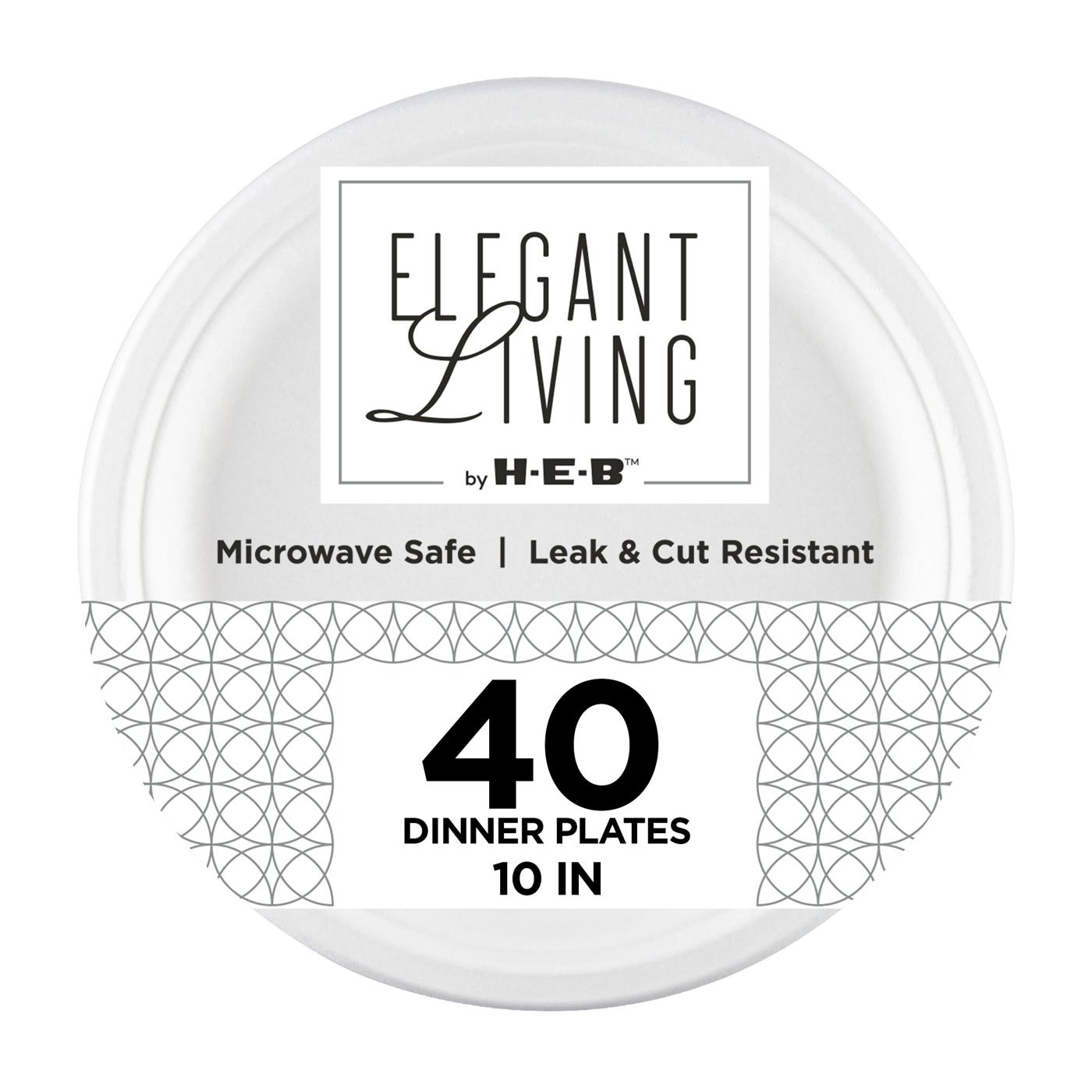 Elegant Living by H-E-B 10" Round Paper Plates; image 1 of 4