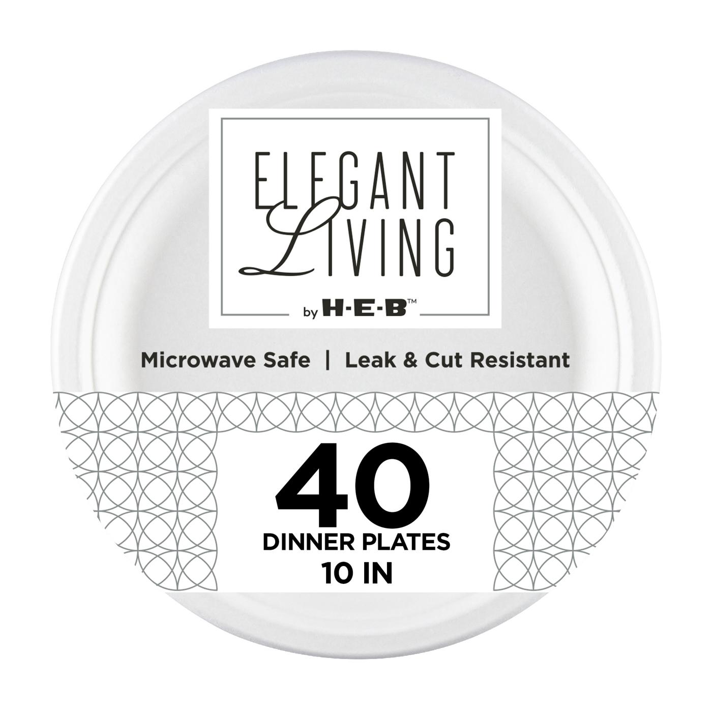 Elegant Living by H-E-B 10" Round Paper Plates; image 1 of 4