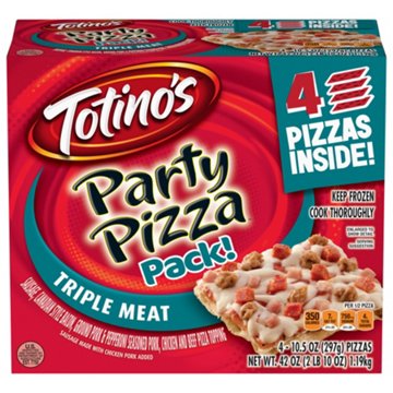 Totino's Triple Meat Party Pizza Pack, 4 ct
