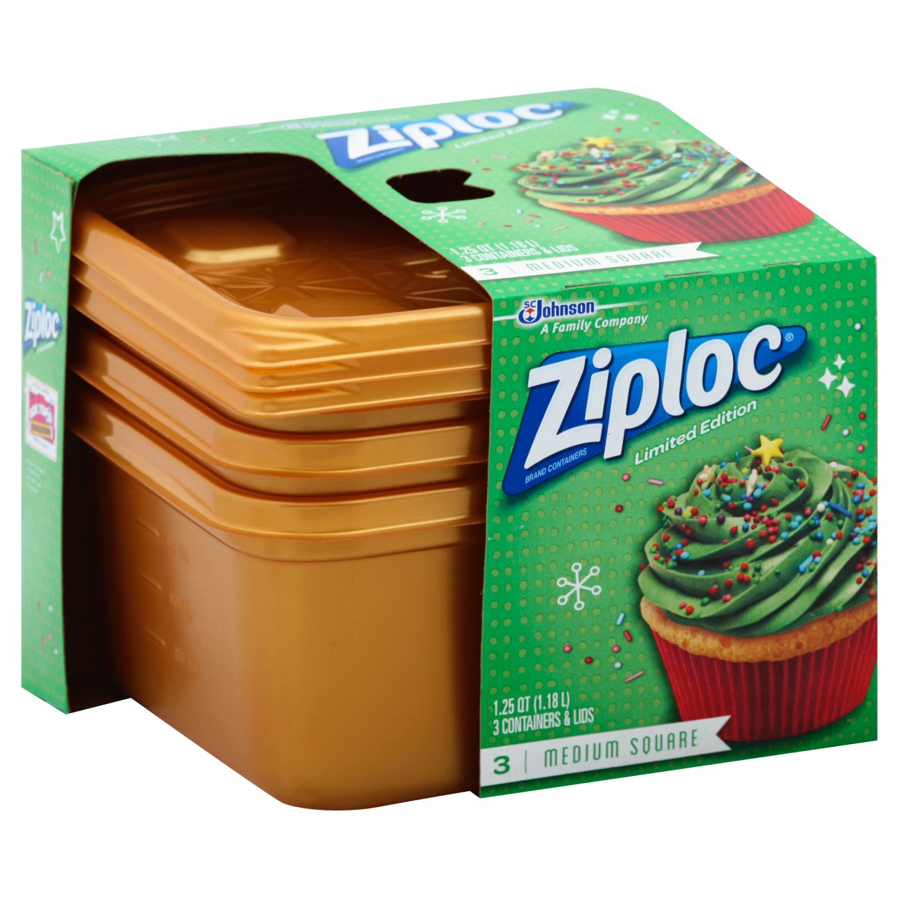 Ziploc Holiday Gold Medium Square Containers - Shop Containers at H-E-B