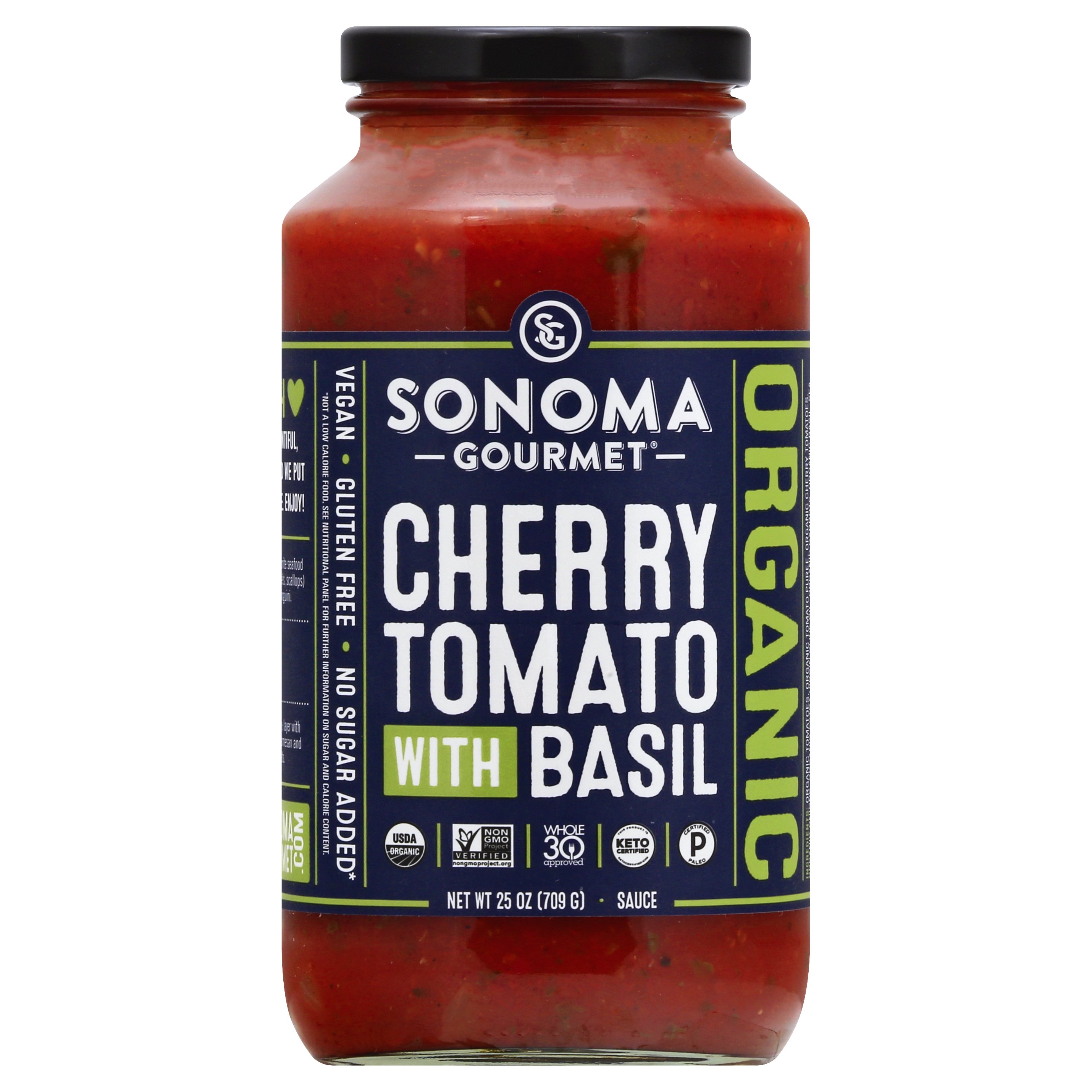 Sonoma Gourmet Organic Cherry Tomato With Basil Pasta Sauce Shop Pasta Sauces At H E B 