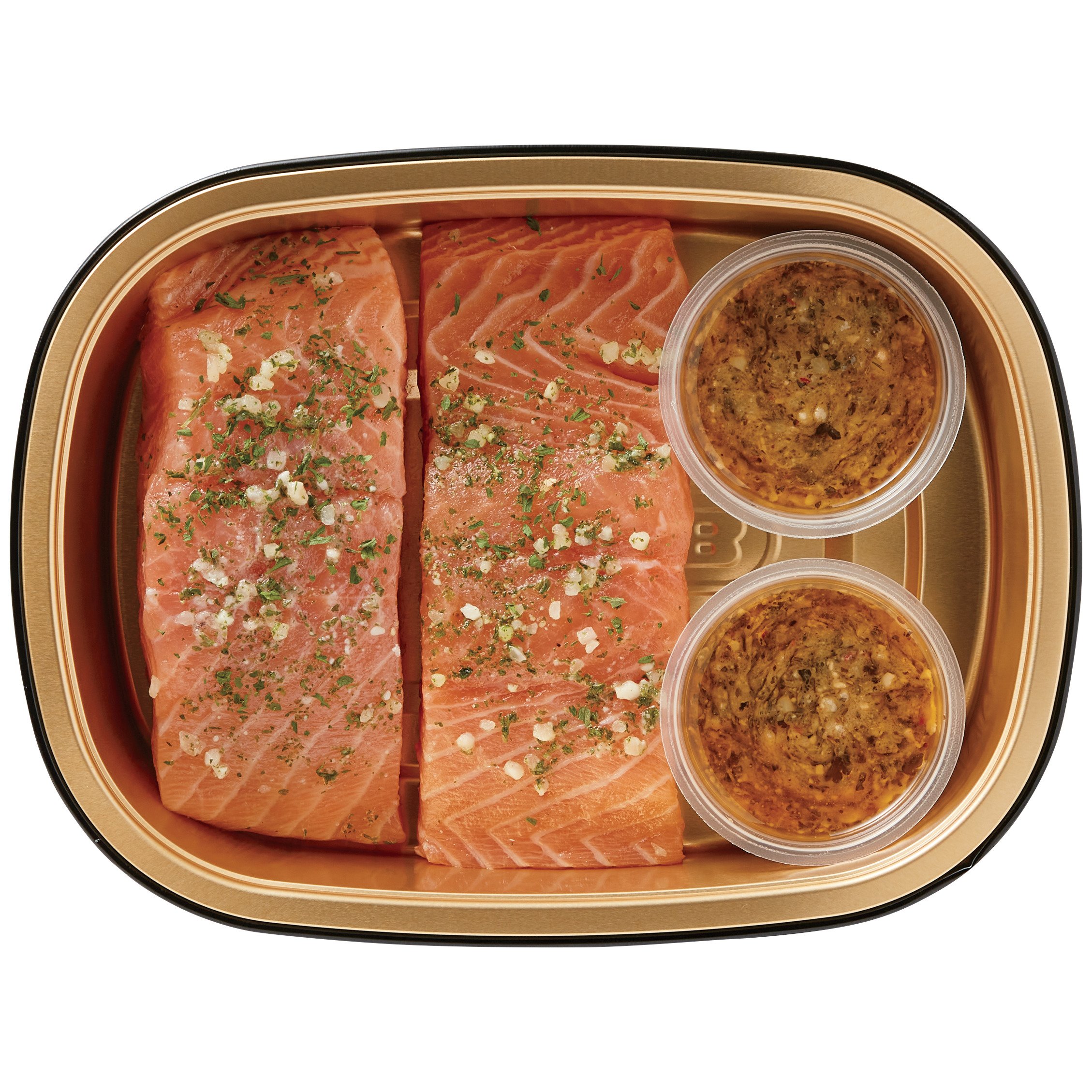 H-E-B Meal Simple Garlic Pesto Atlantic Salmon Portions - Shop Entrees ...