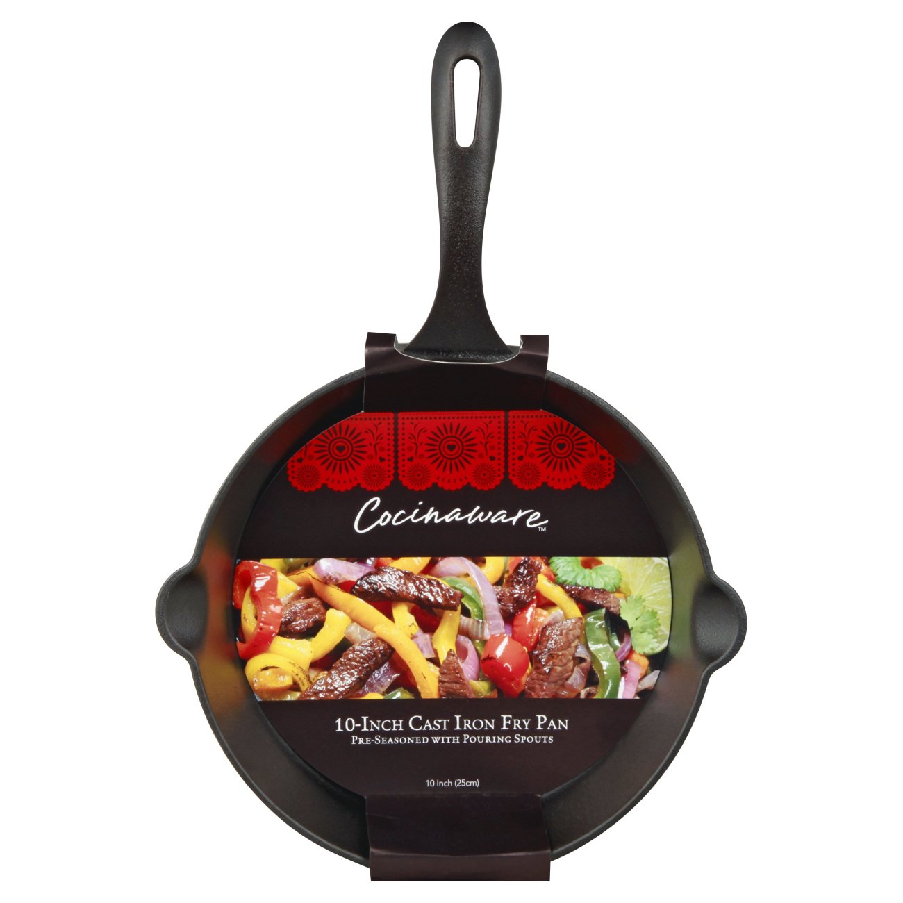 Cocinaware Red Enamel Cast Iron Fry Pan - Shop Frying Pans & Griddles at  H-E-B