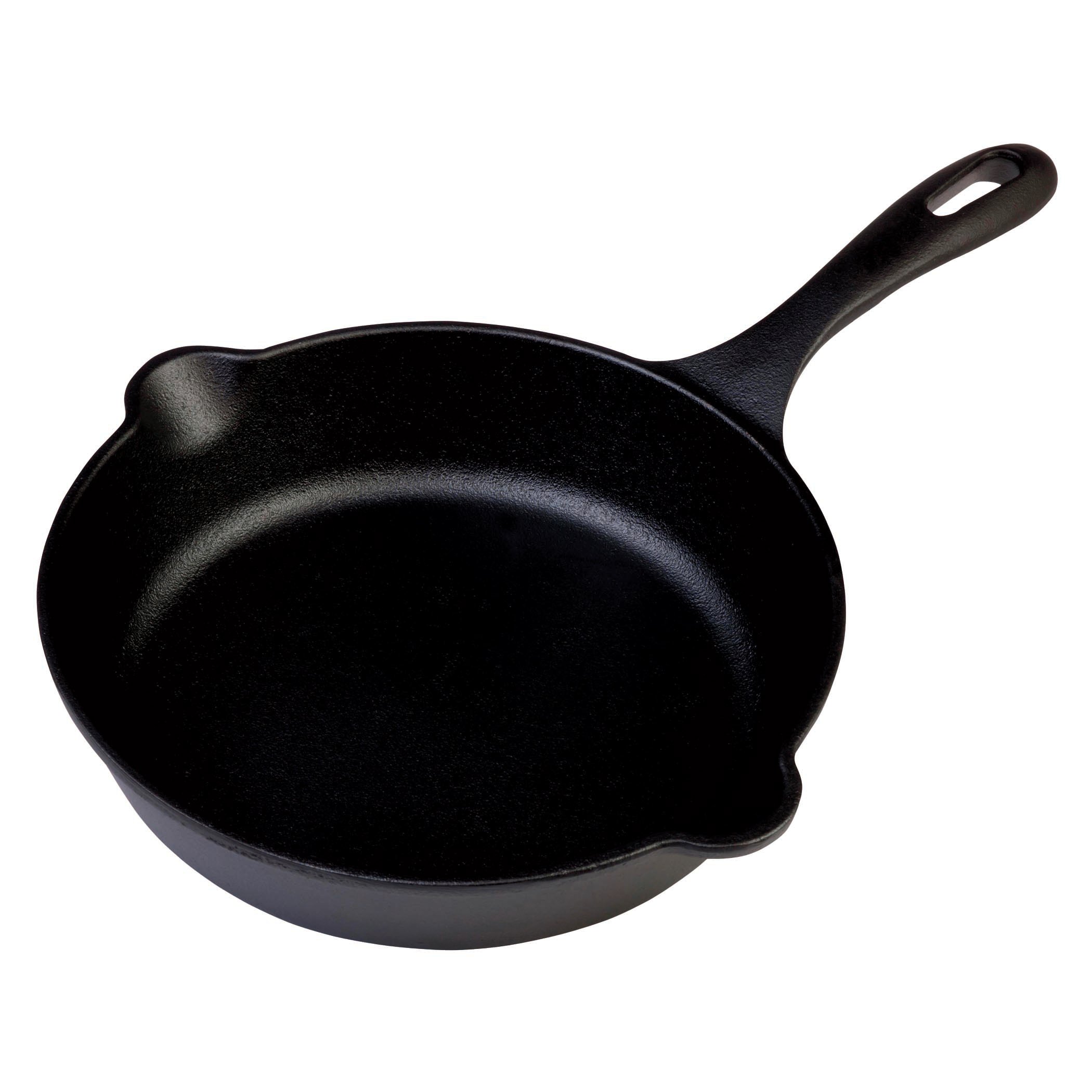 Restaurantware Met Lux 7.75 inch Cast Iron Skillet, 1 Pre-Seasoned Cast Iron Fry Pan - with Handle, with Pour Spouts, Black Cast Iron Cooking Pan