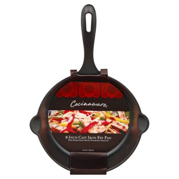 Cocinaware Pre-Seasoned Cast Iron Fry Pan, 8"