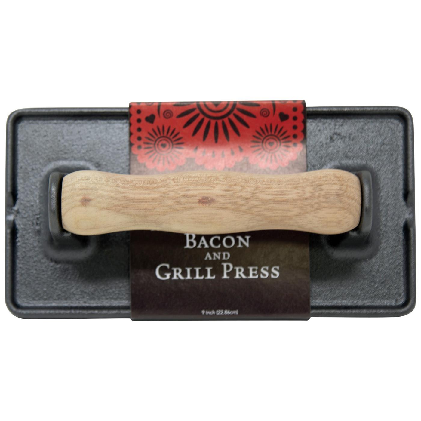 Cocinaware Pre-Seasoned Cast Iron Bacon & Grill Press; image 2 of 3